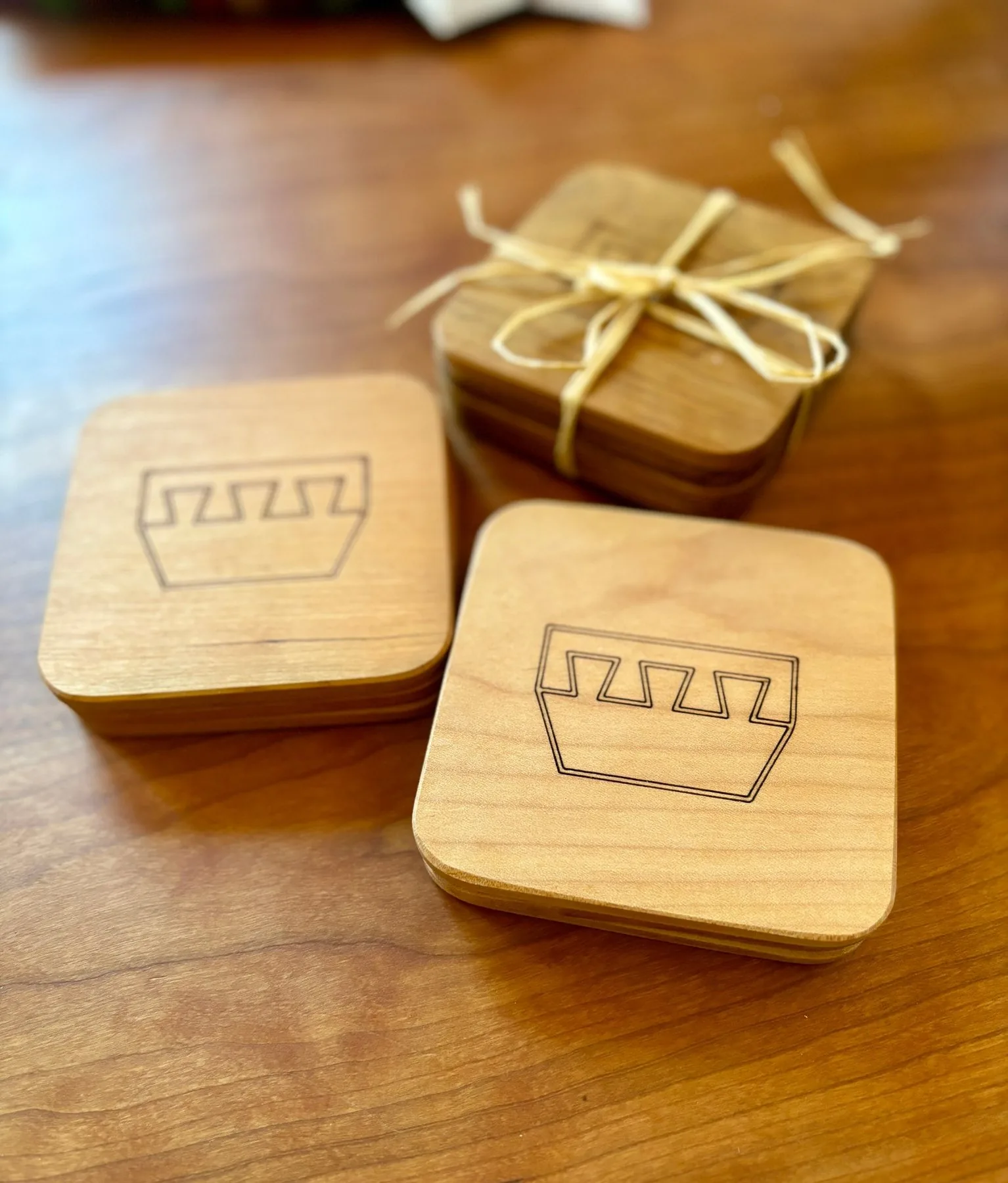 Handcrafted hardwood coasters by PDX Woodworks